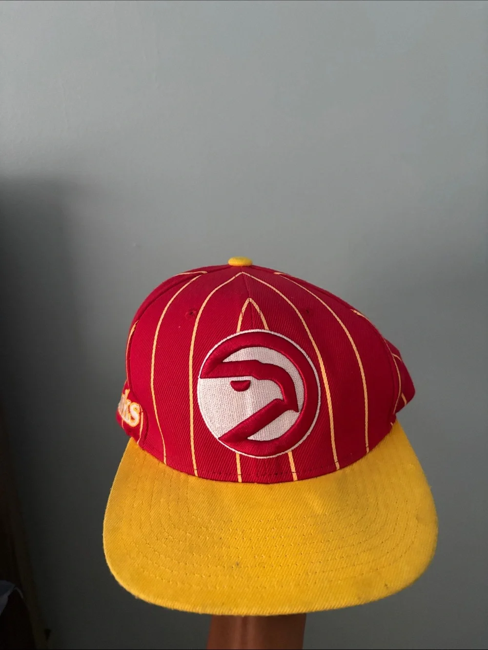 Atlanta Hawks Red & Yellow Pinstripe Snapback Hat